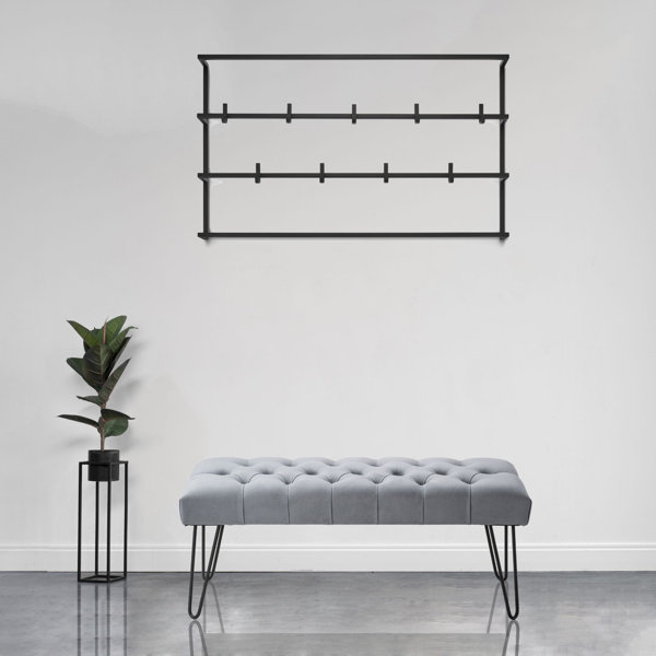 Ebern Designs Livingstone Steel 13 Hook Wall Mounted Coat Rack